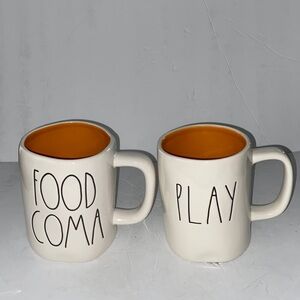 Rae Dunn Artisan Collection by Magenta Mugs “ Play” “Food Coma” Sold Separately